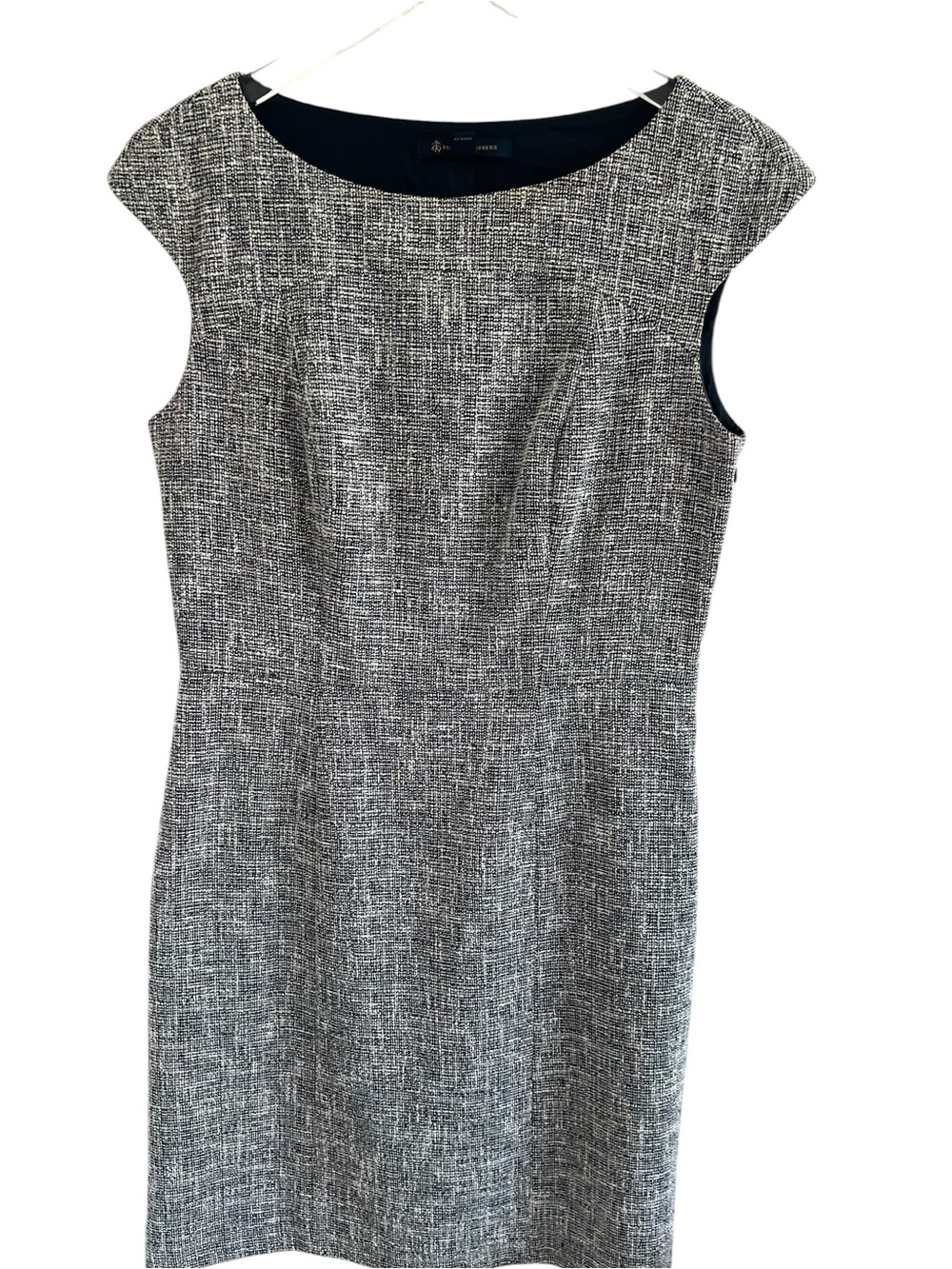 Brooks Brothers Black and White Tweed Midi Dress